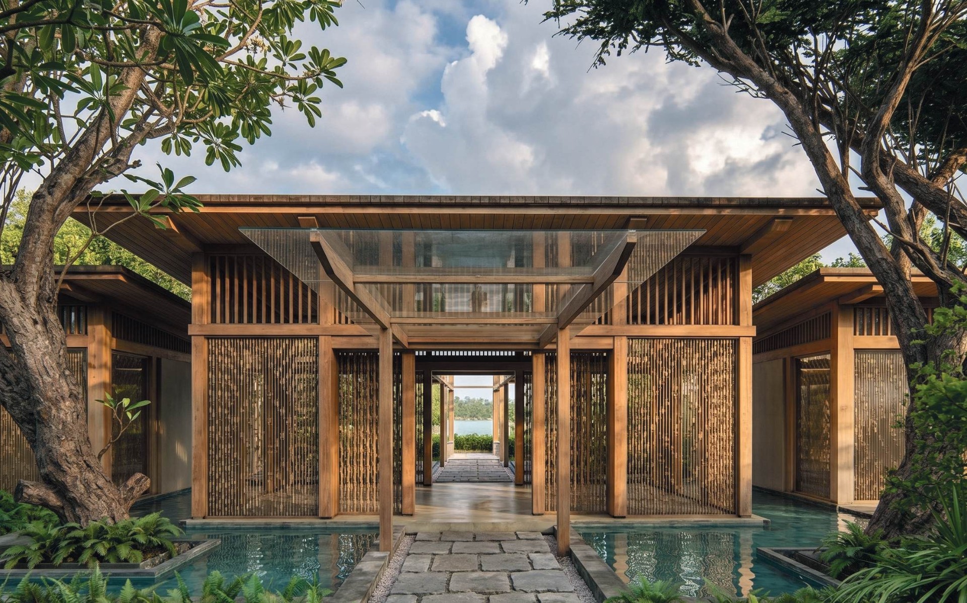 Entrance to a tropical wellness retreat in Phuket