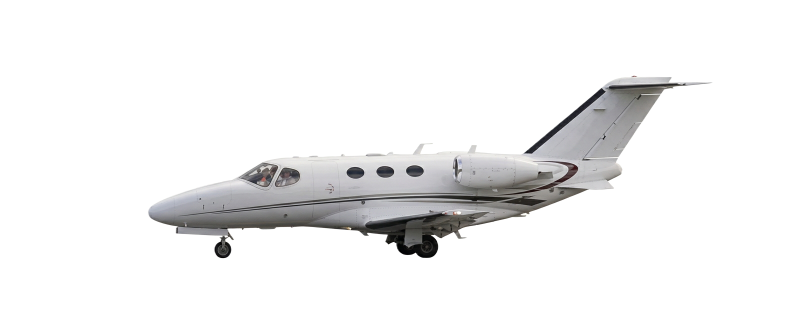 Light private jet shown in profile