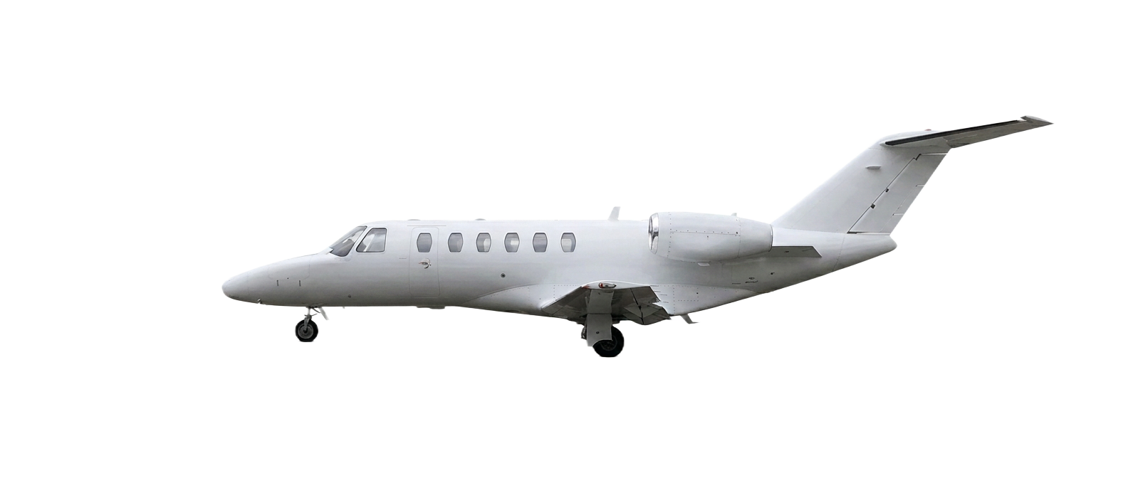 Midsize private jet shown in profile