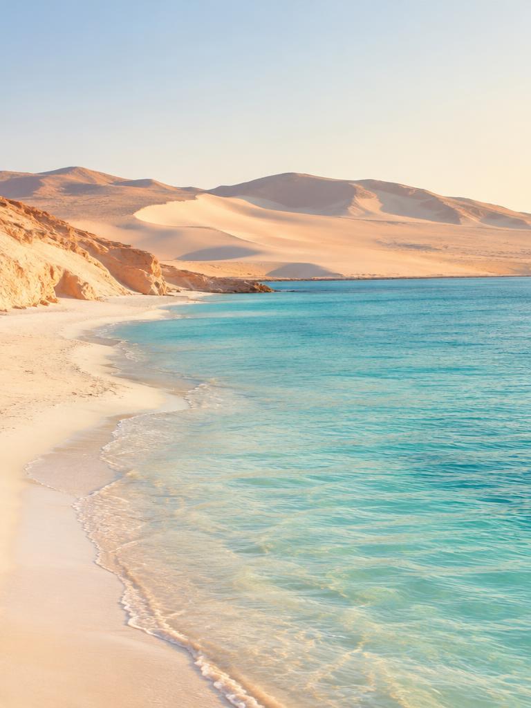 Desert dunes meeting the Red Sea
